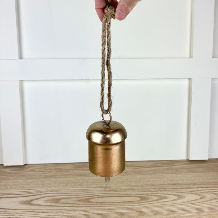 Gold Metal Bell with Jute Rope