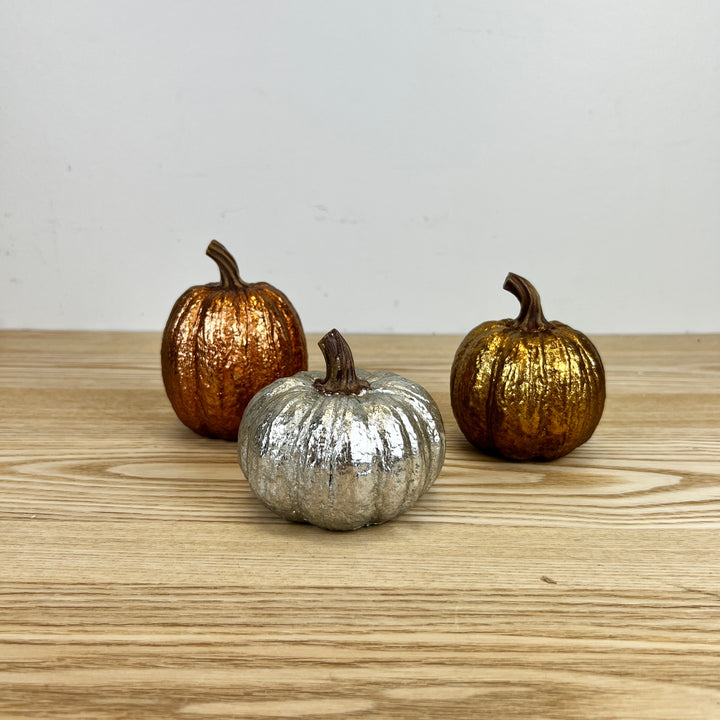 Mercury Glass-Inspired Pumpkins