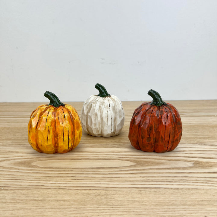 Carved Wood Look Pumpkins