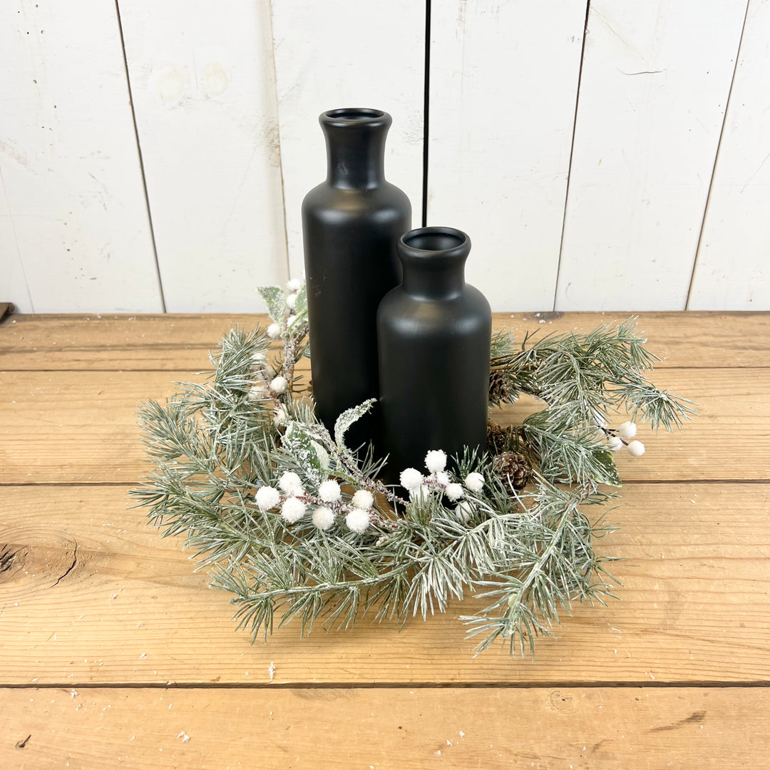 Pine Leaf and Berry Candle Ring Collection