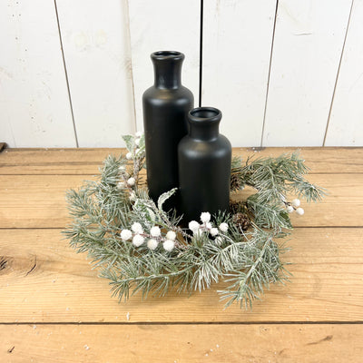 Pine Leaf and Berry Candle Ring Collection