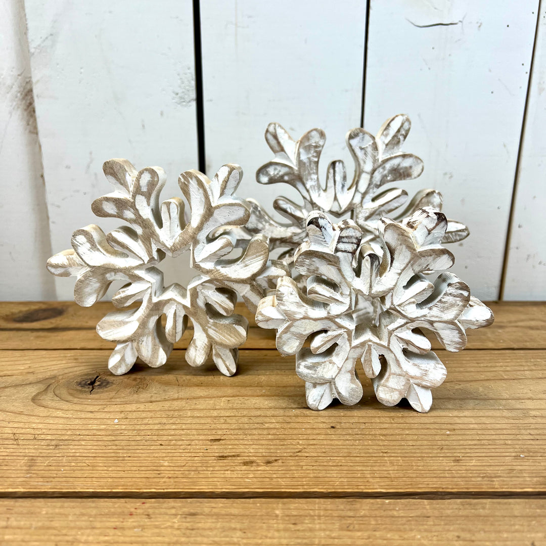 Wooden Distressed Snowflakes