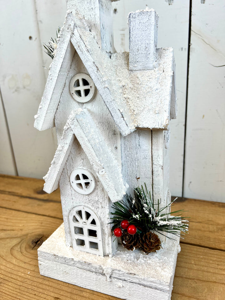 Wooden Church Decoration - lights up