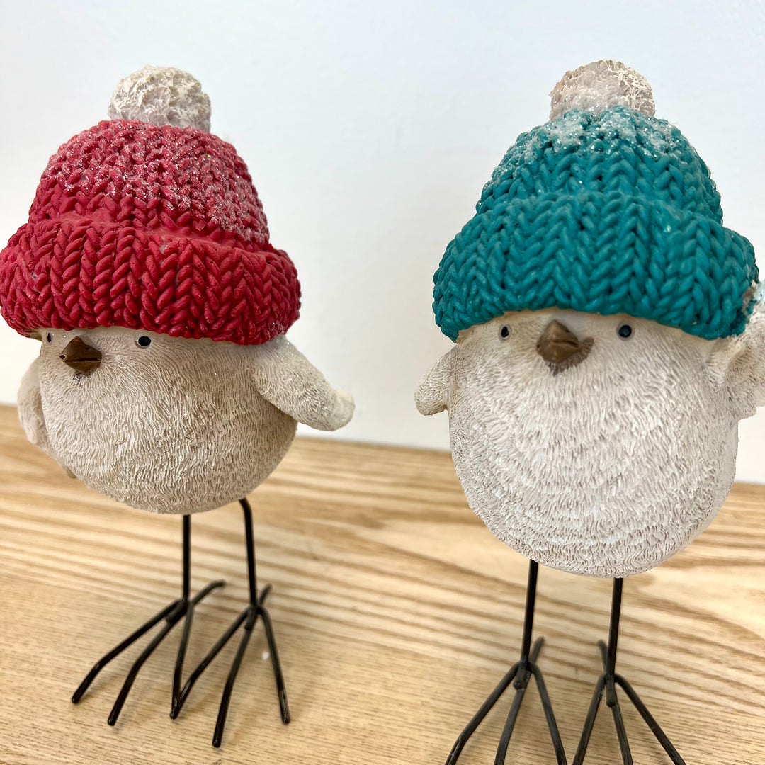 Winter Birds with Knit Hats - 2 Styles