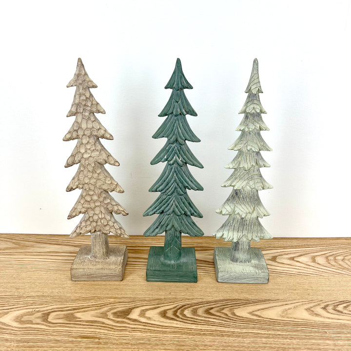 16" H Resin Holiday Trees - 3 Colors