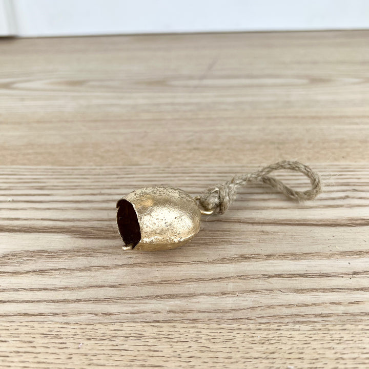 Small Gold Bell with Jute Rope