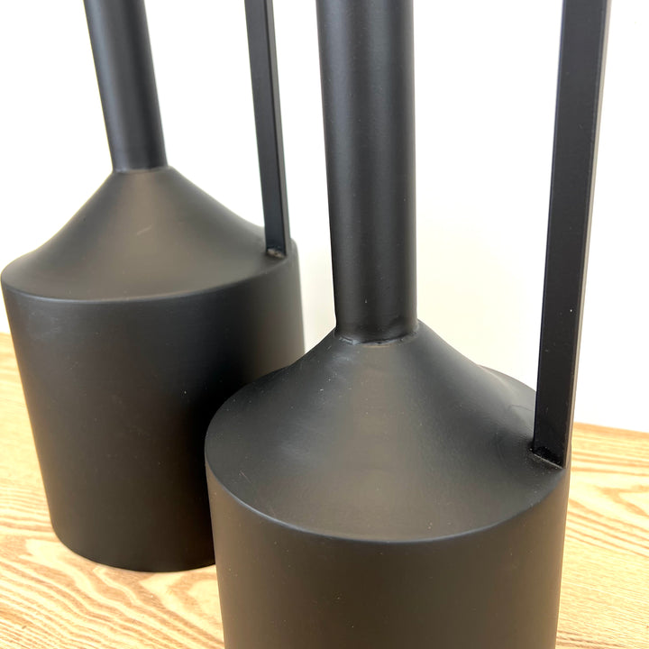 Set of 2 Modern Metal Vases