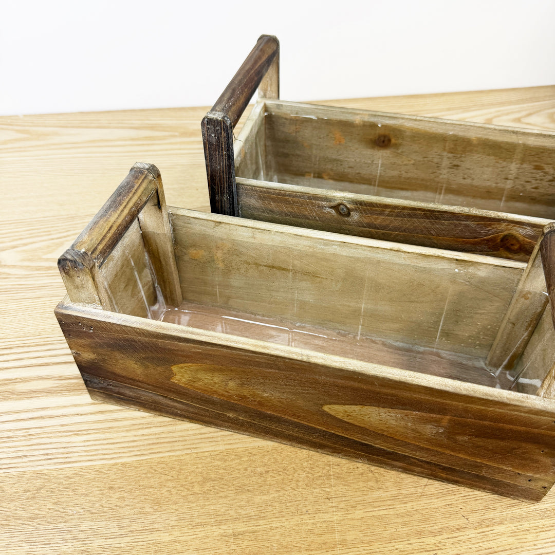Wooden Ledge Planters, Available in 2 Sizes