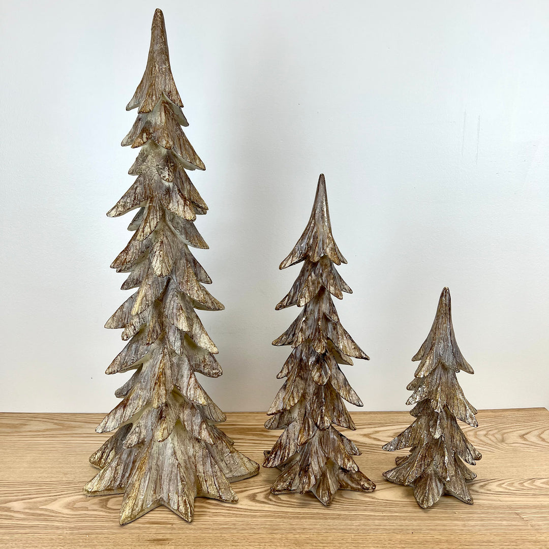 Natural Resin Trees - Set of 3