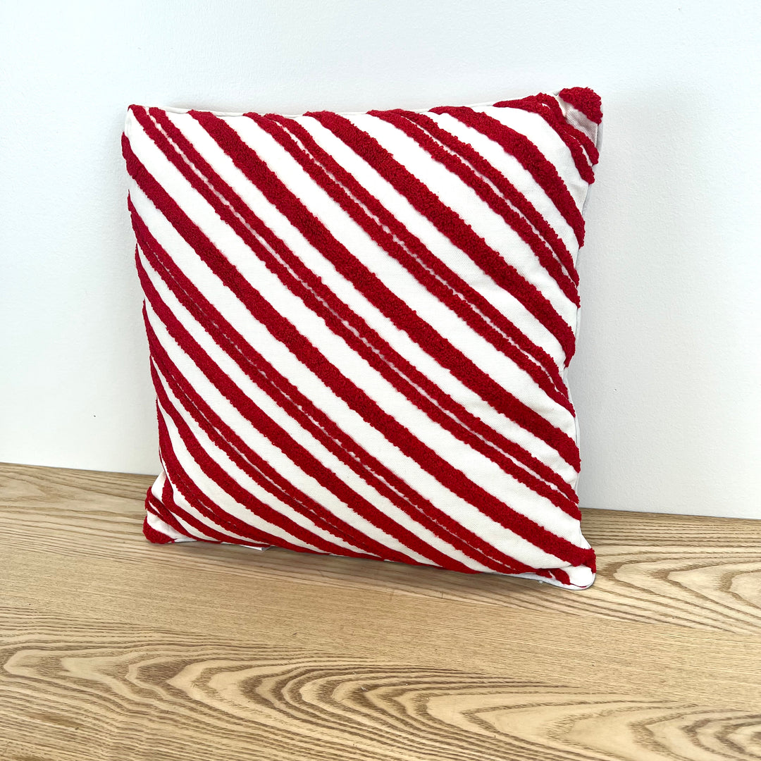 Red and White Strip Pillow