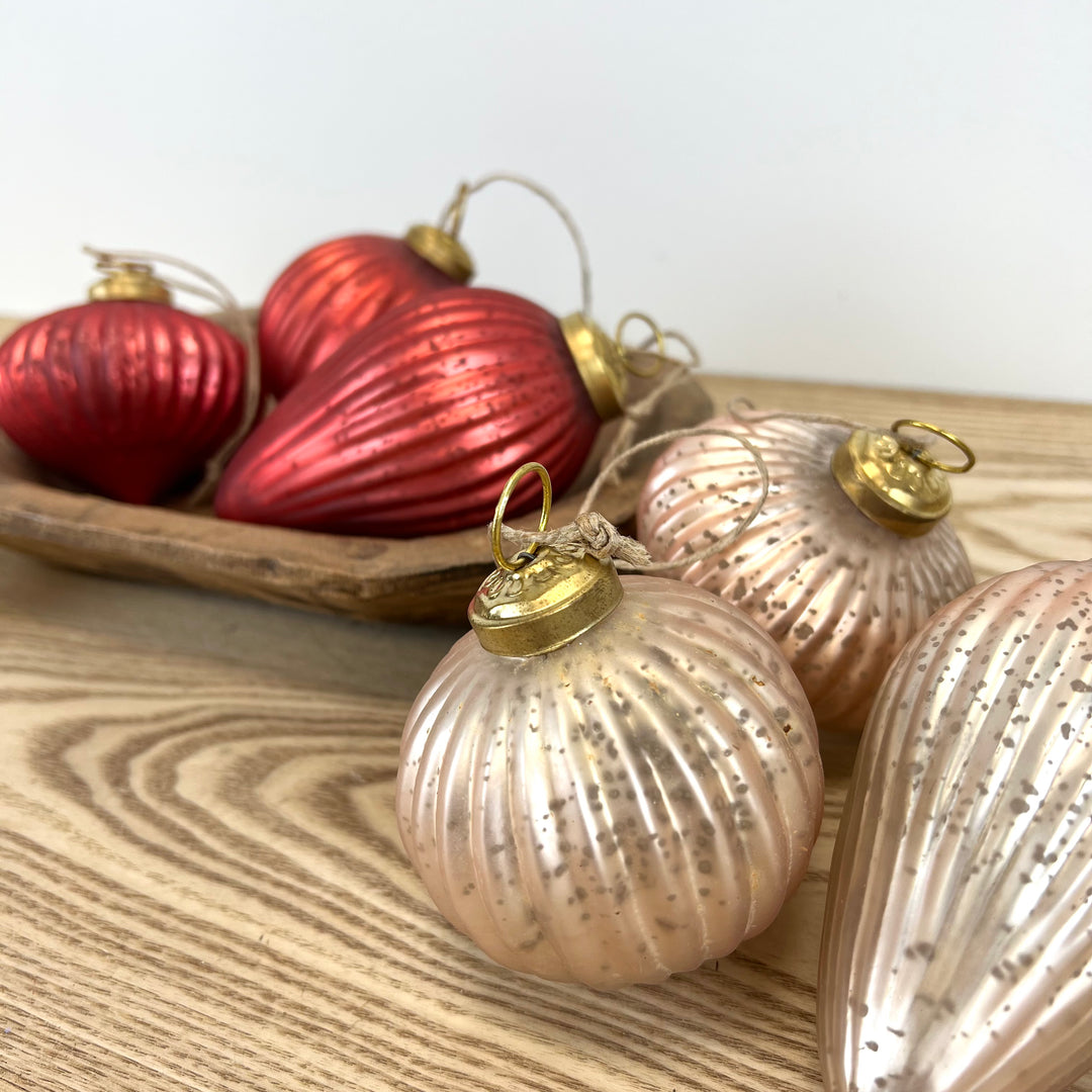 Mercury Glass Ornaments Set of 3 - 3 colors to choose from