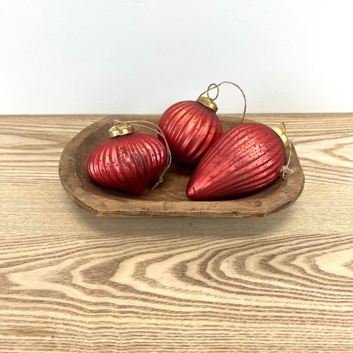 Mercury Glass Ornaments Set of 3 - 3 colors to choose from