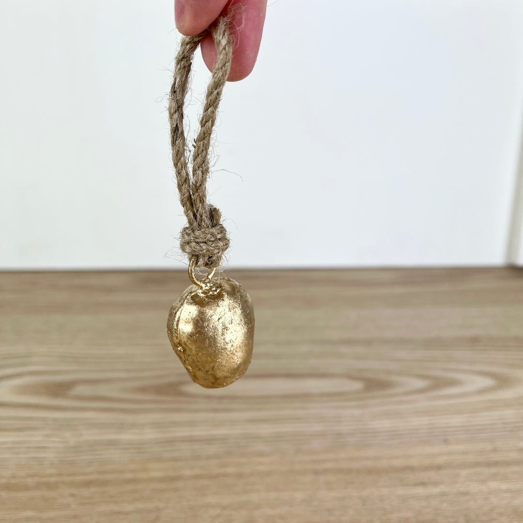 Small Gold Bell with Jute Rope