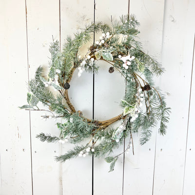 Pine Leaf and Berry Candle Ring Collection