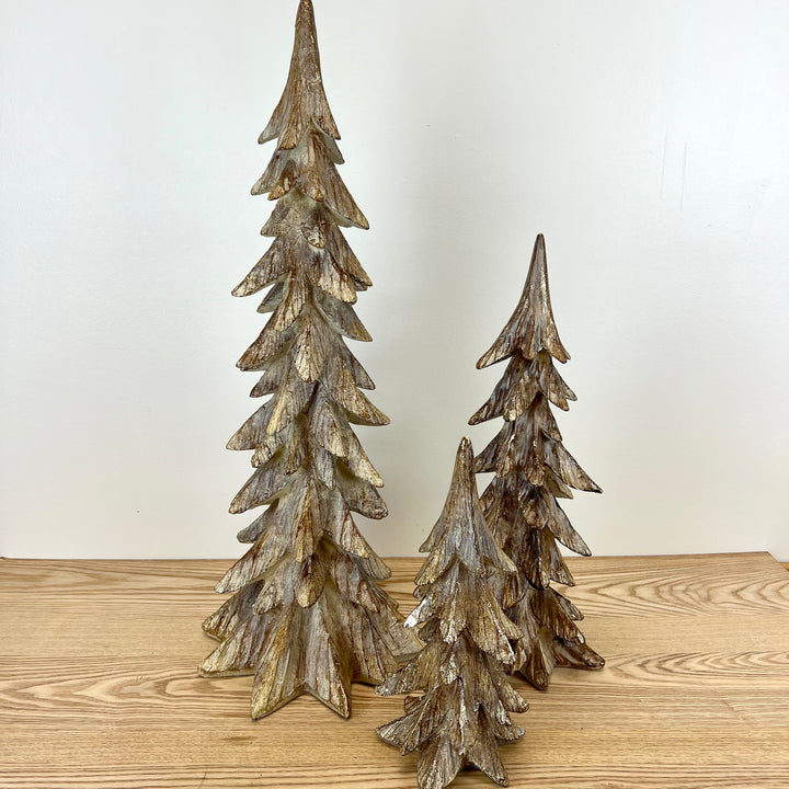 Natural Resin Trees - Set of 3