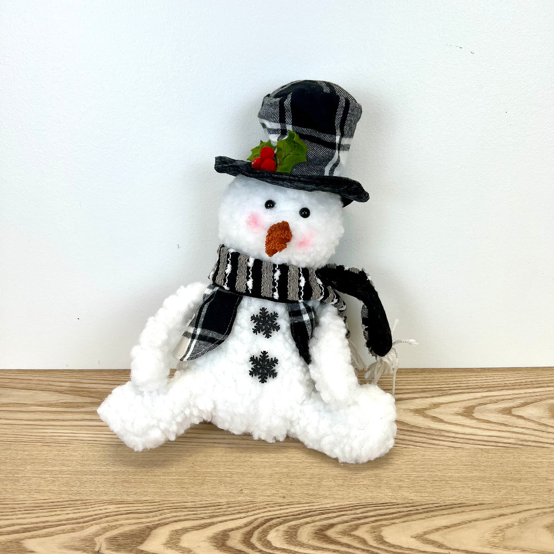 Black & White Plush Snowmen, 2 styles available