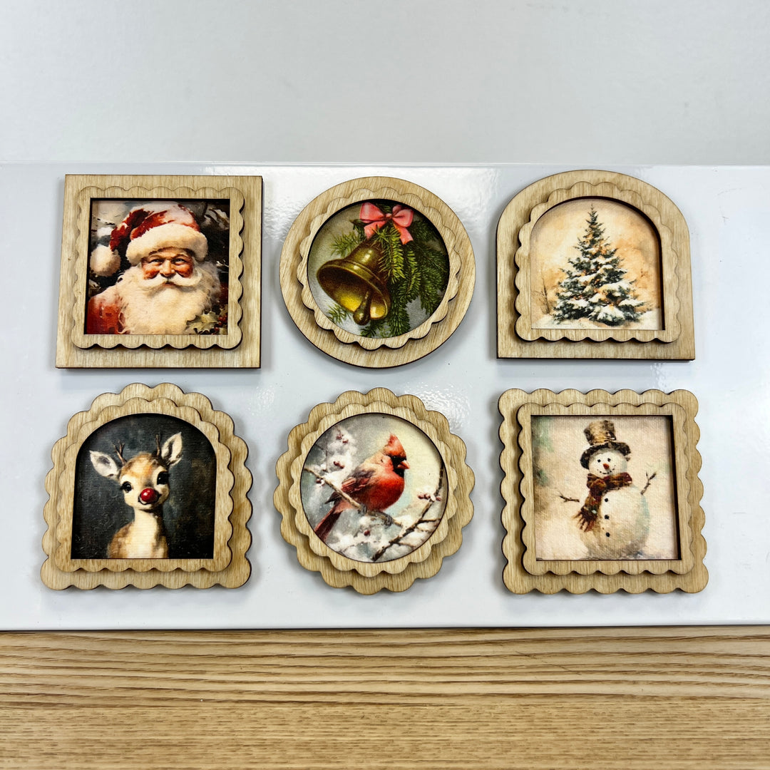 Vintage Style Winter Magnets