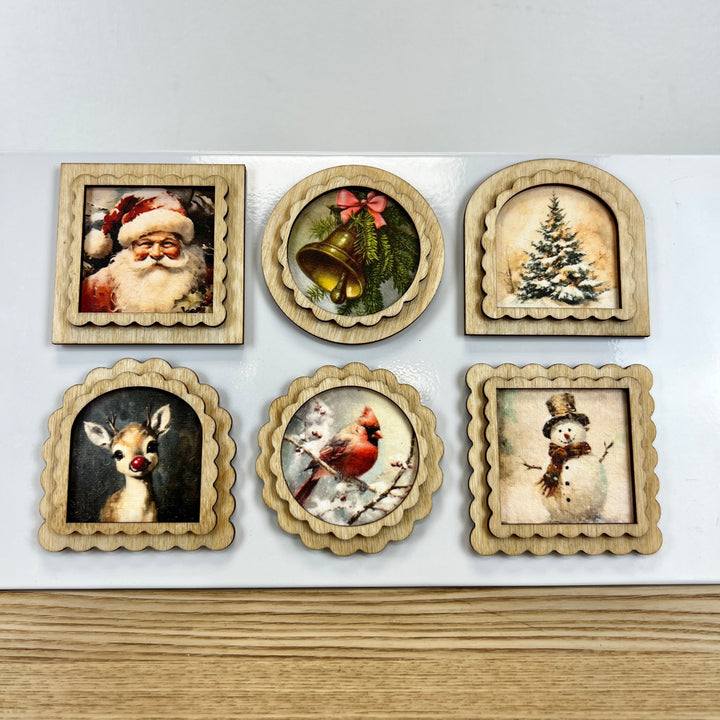 Vintage Style Winter Magnets