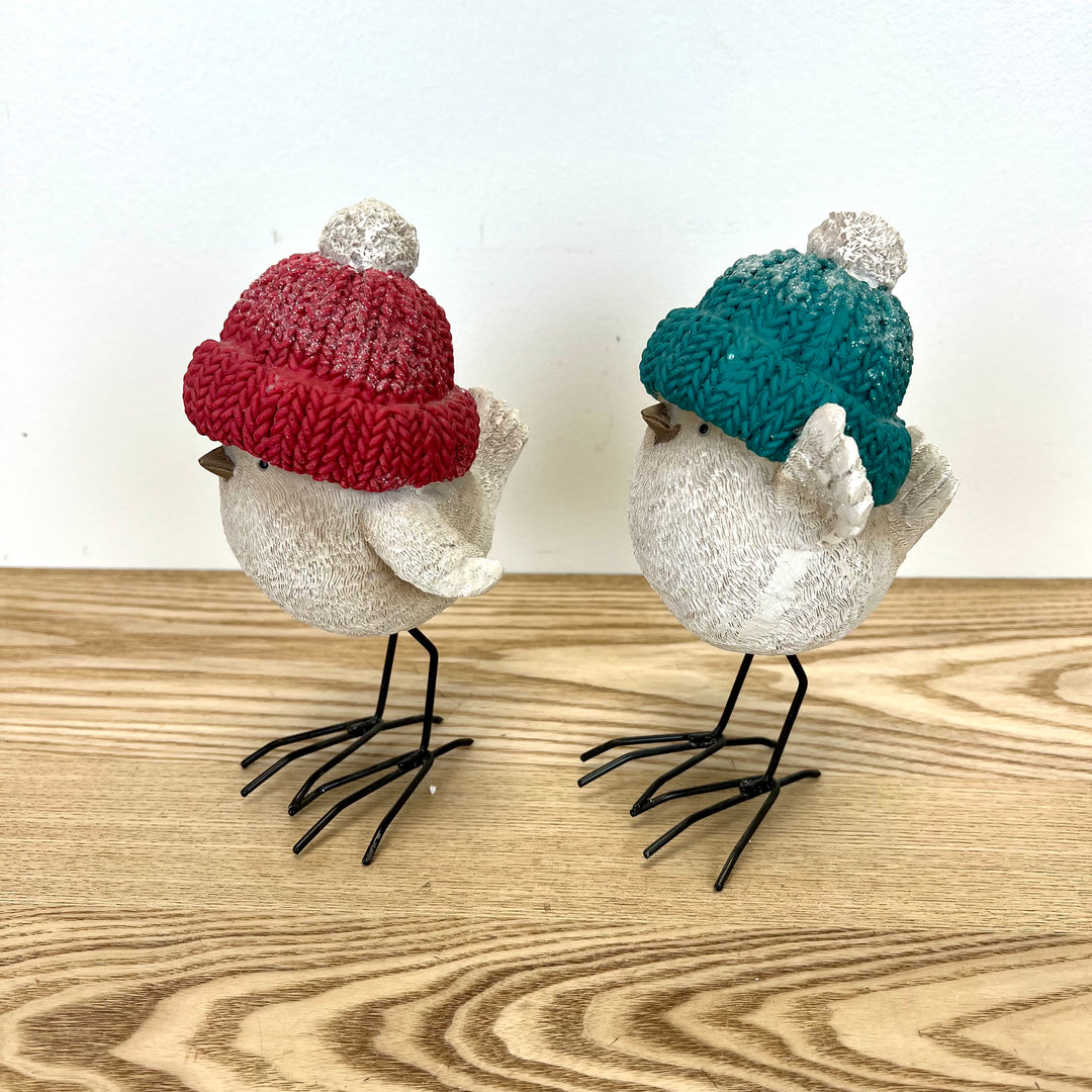 Winter Birds with Knit Hats - 2 Styles