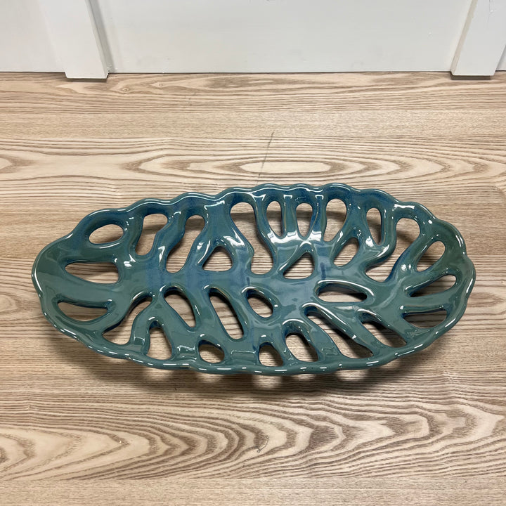 Blue and Green Leaf Tray