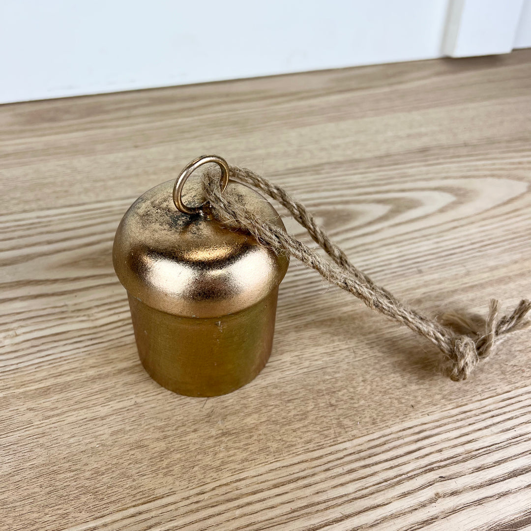 Gold Metal Bell with Jute Rope