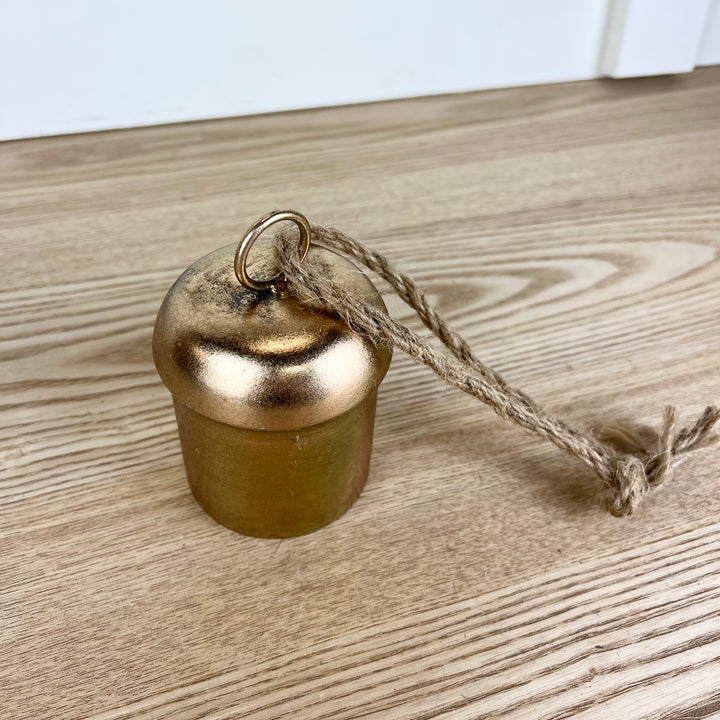 Gold Metal Bell with Jute Rope