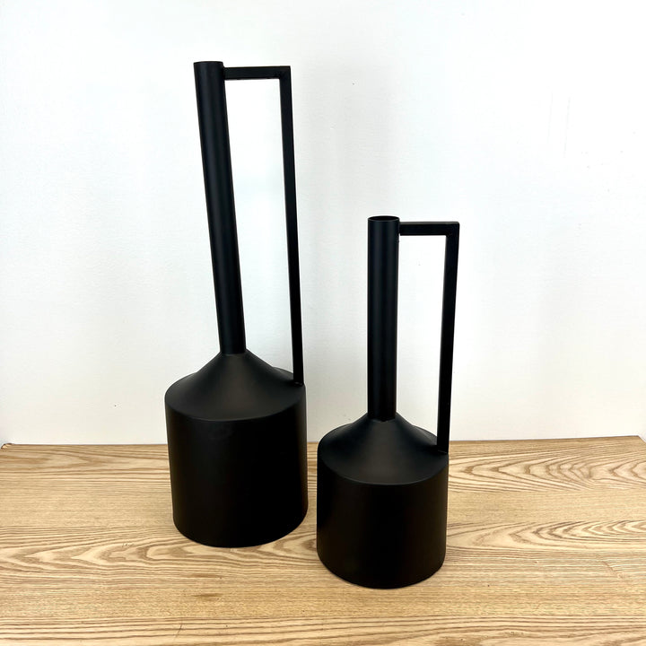 Set of 2 Modern Metal Vases