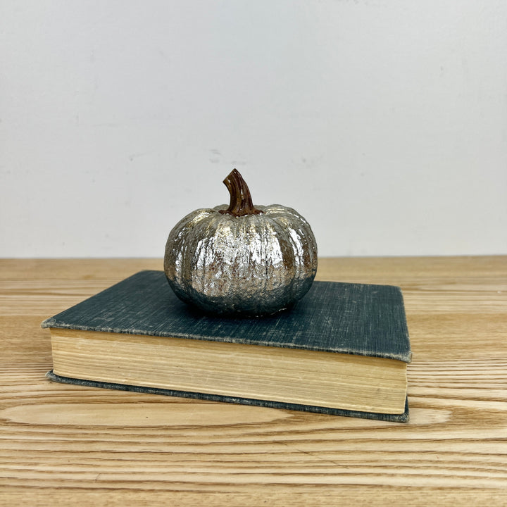 Mercury Glass-Inspired Pumpkins