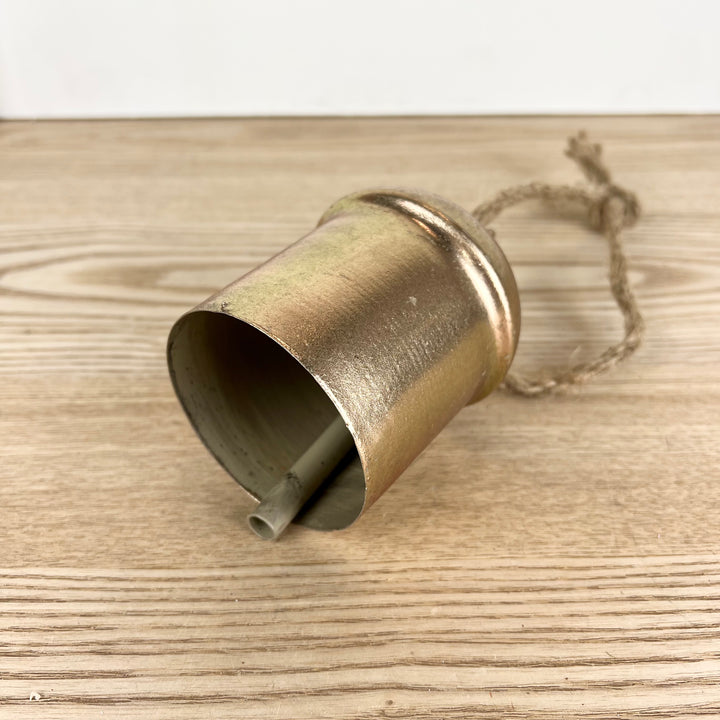 Gold Metal Bell with Jute Rope