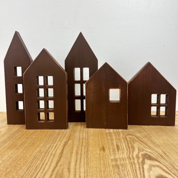 Brown Wooden House Set