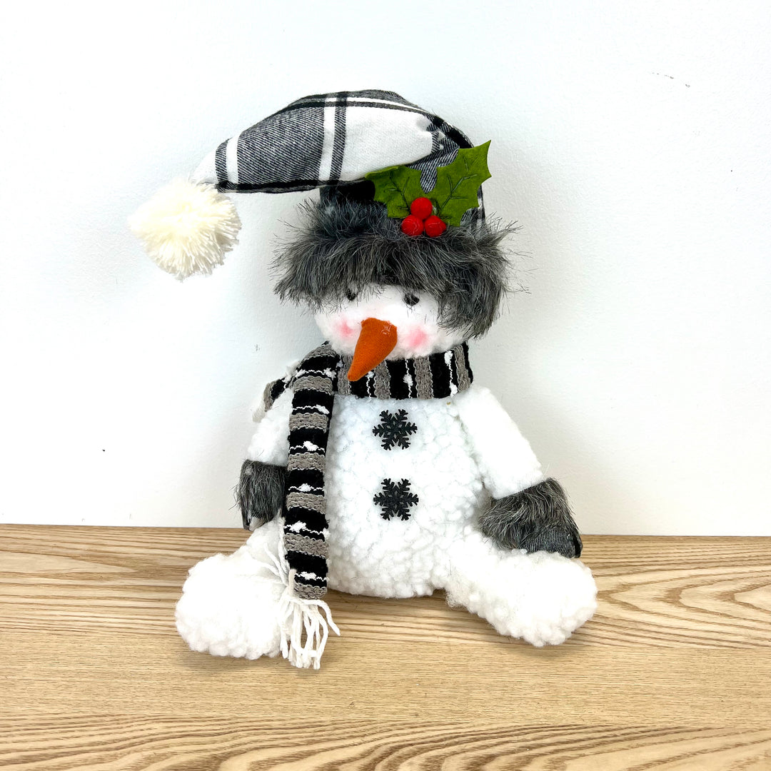 Black & White Plush Snowmen, 2 styles available
