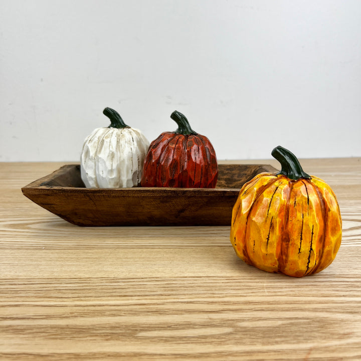 Carved Wood Look Pumpkins