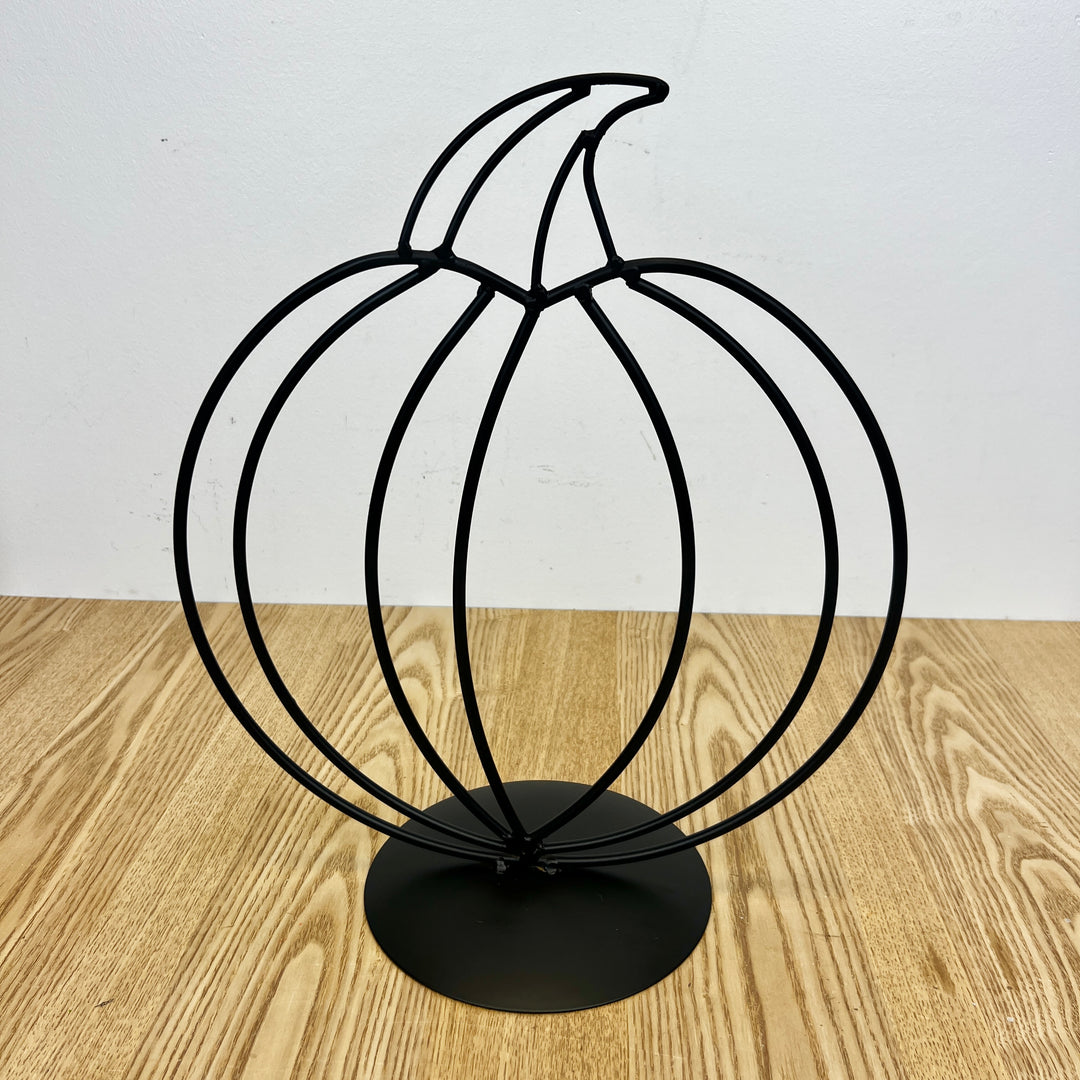 Black Metal Pumpkin on Stand