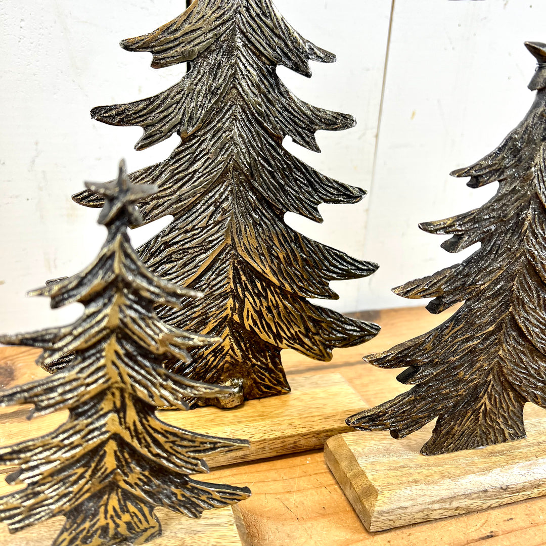 Metal and Mango Wood Christmas Trees