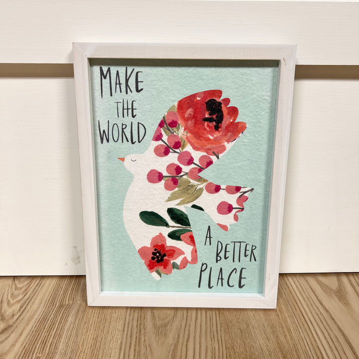 Make the World a Better Place Textured Print