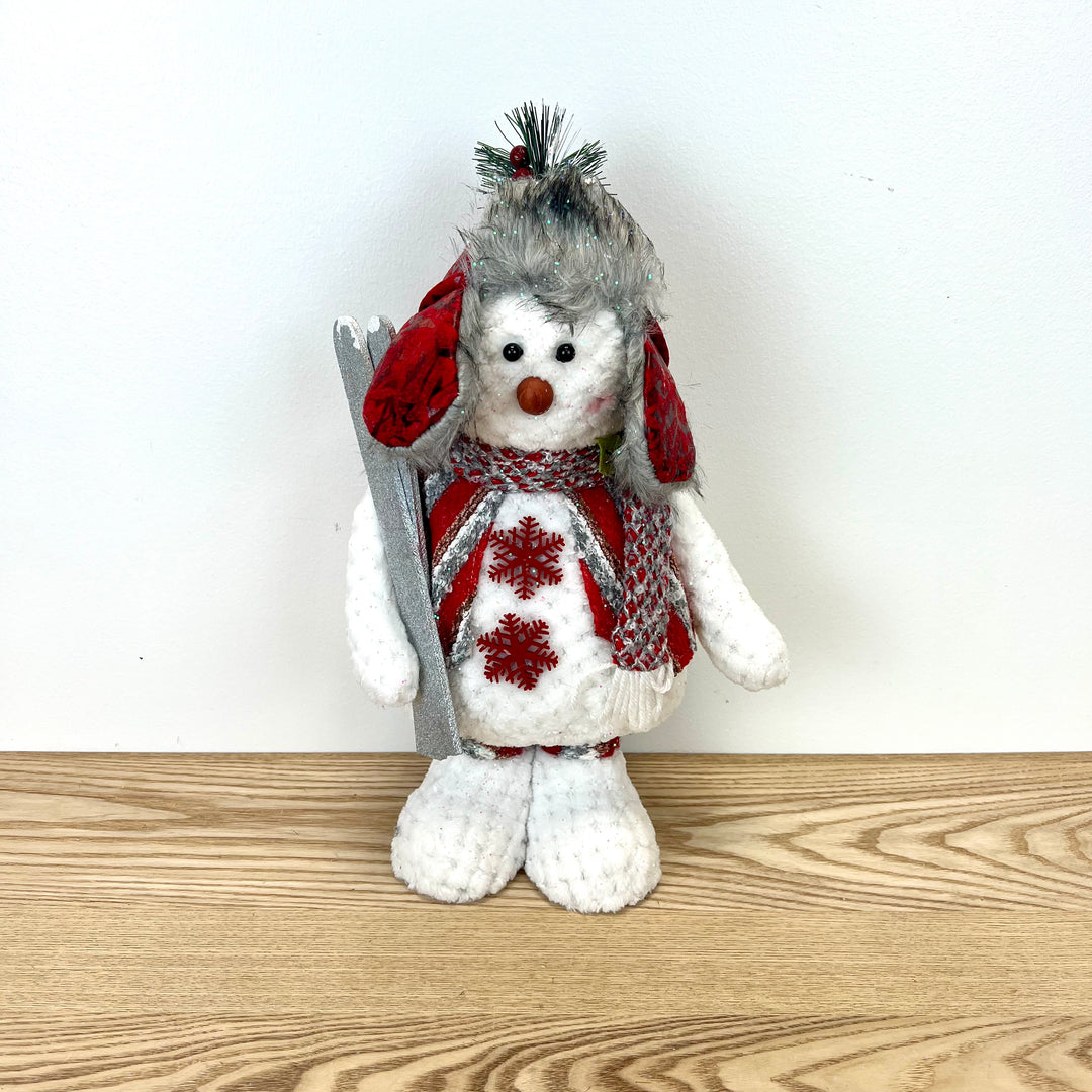 Red Plush Holiday Standing Snowman - 3 Styles