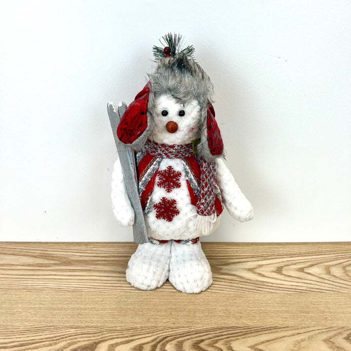 Red Plush Holiday Standing Snowman - 3 Styles