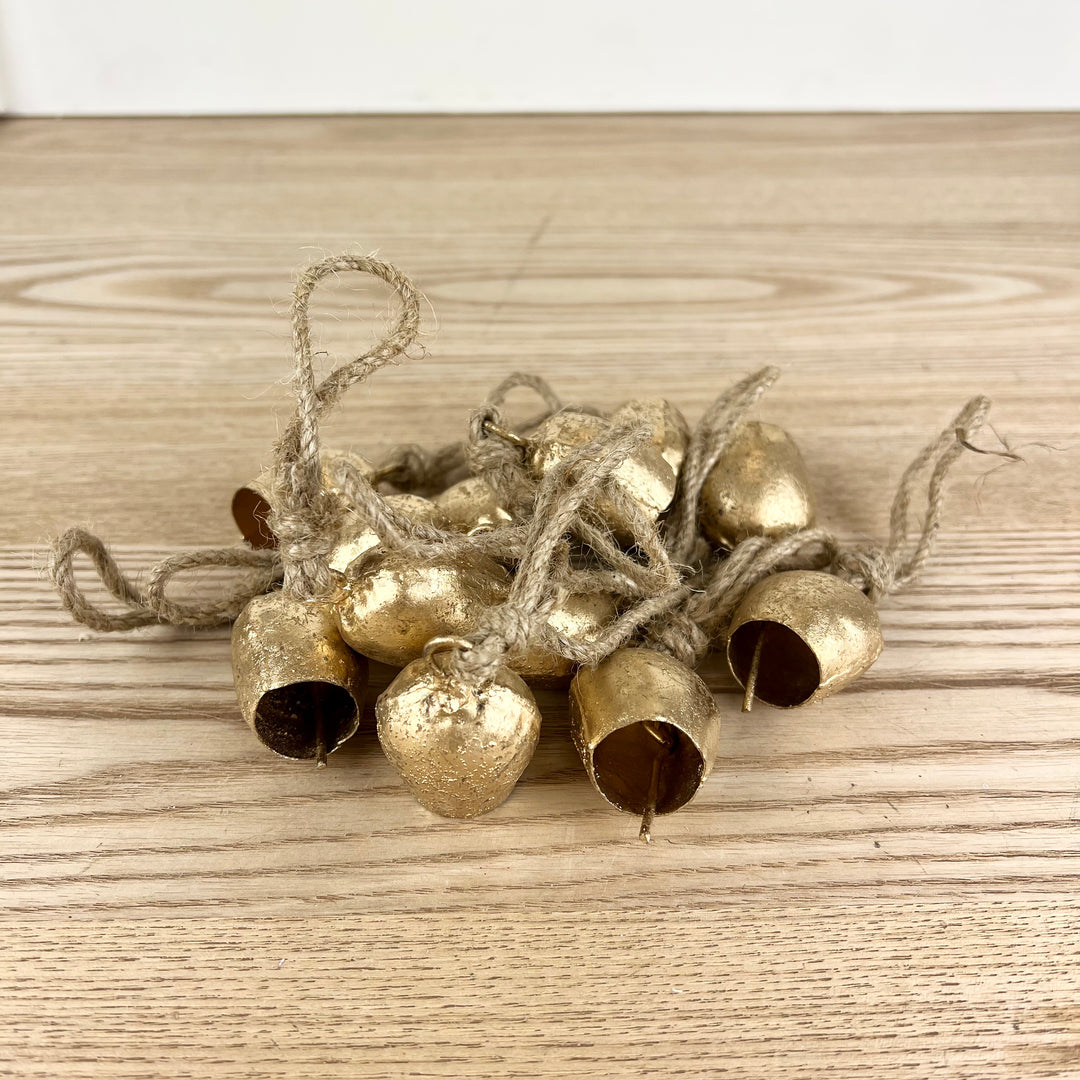 Small Gold Bell with Jute Rope
