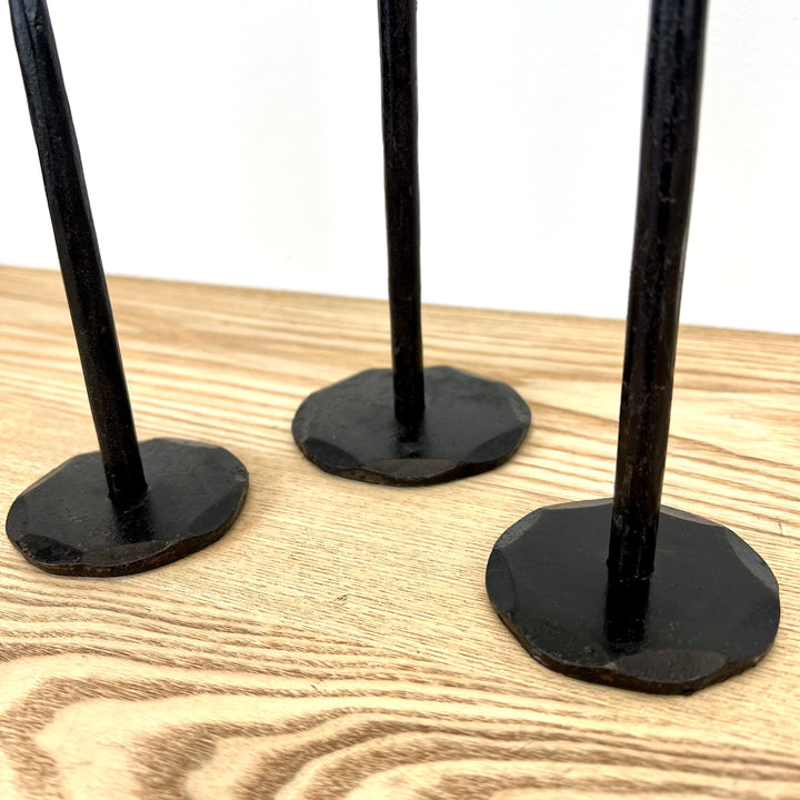 Set of 3 Black Metal Taper Holders