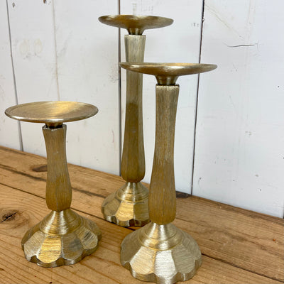 Brushed Gold Metal Candle Sticks