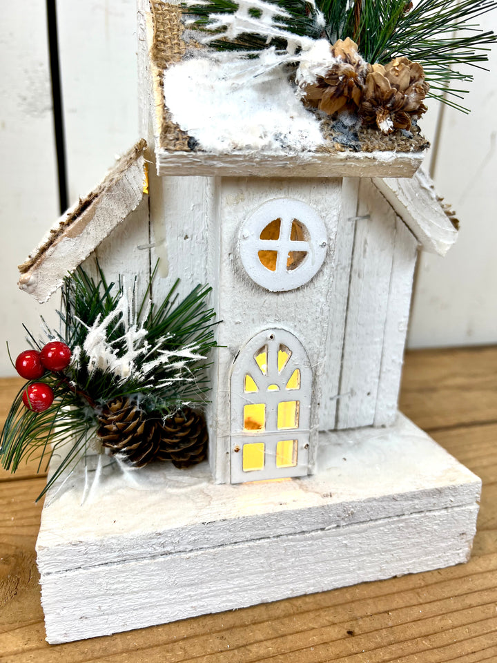 Wooden Church Decoration - lights up