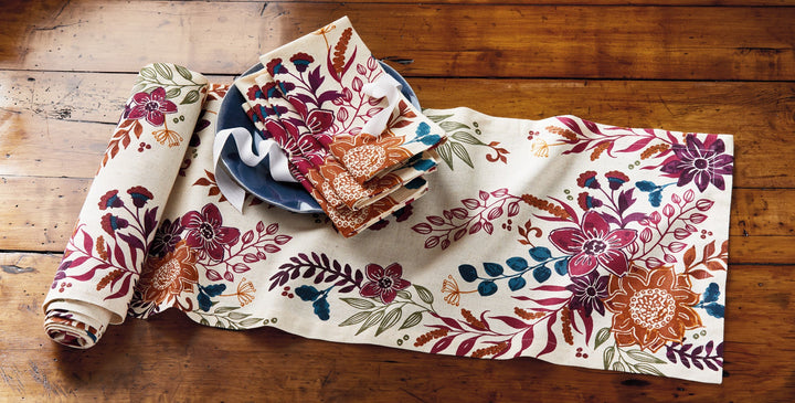 Autumn Bloom Table Runner, 90" long