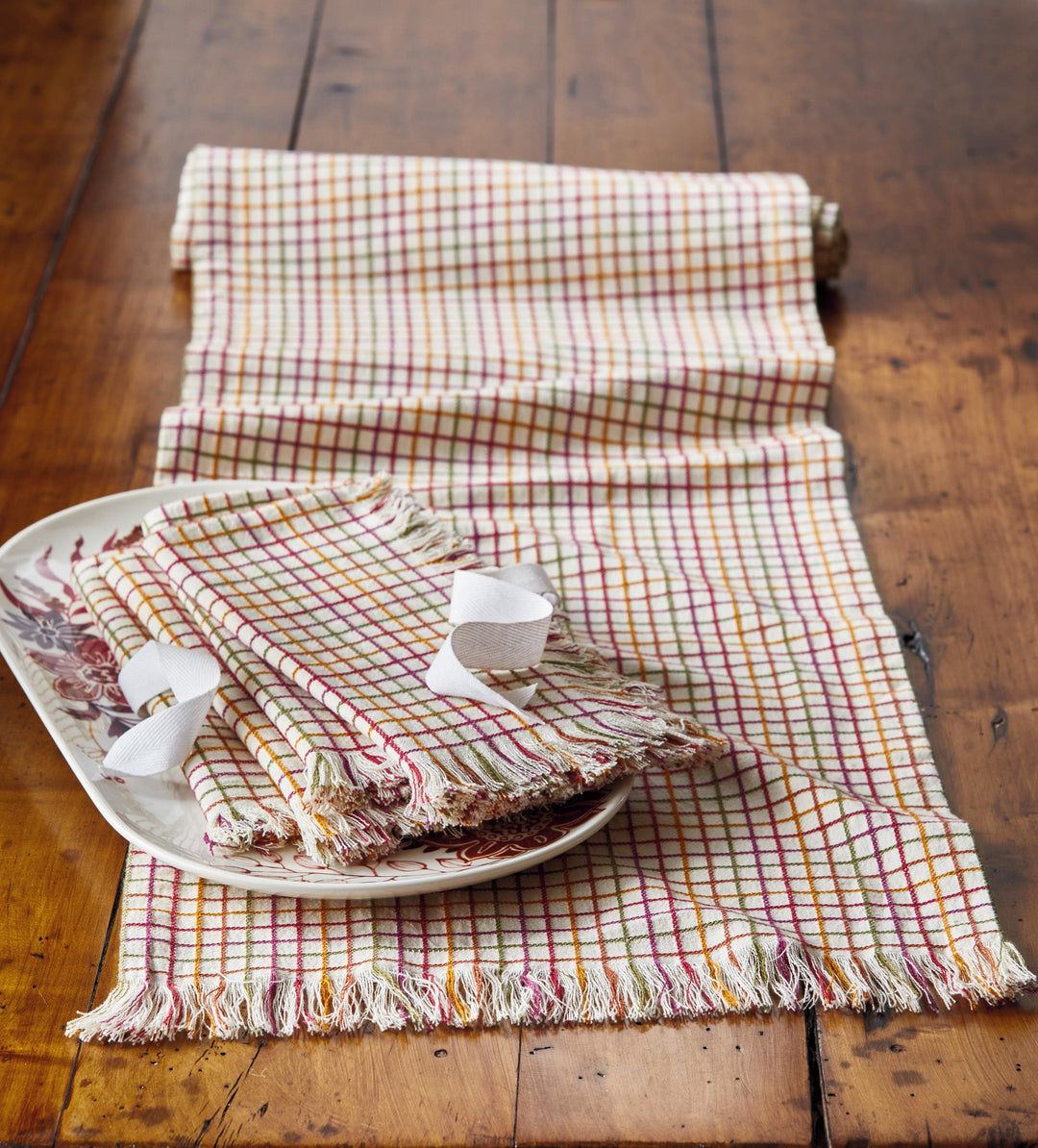 Autumn Window Pane Table Runner, 90" long