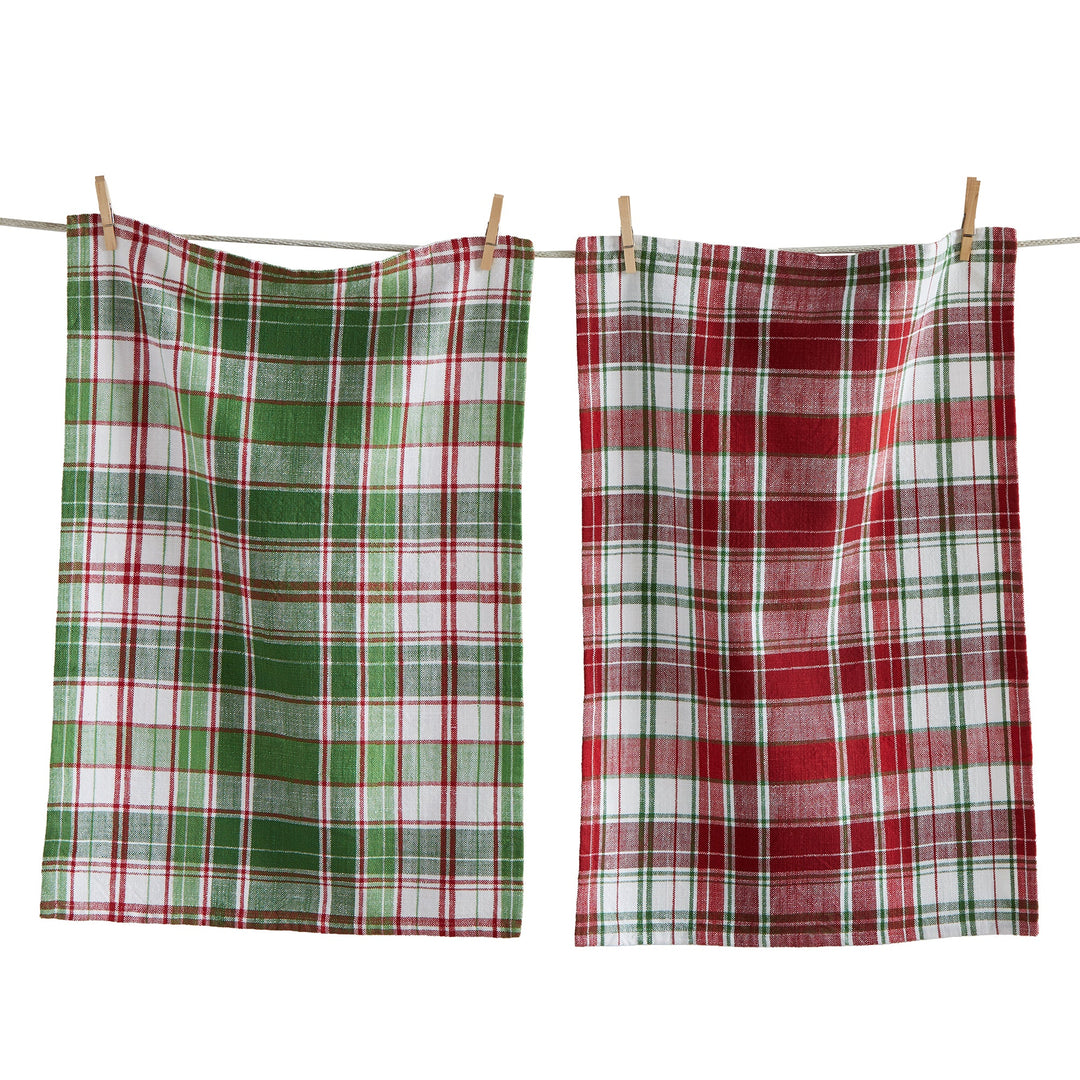 Winter Plaid Dishtowel - Set Of 2