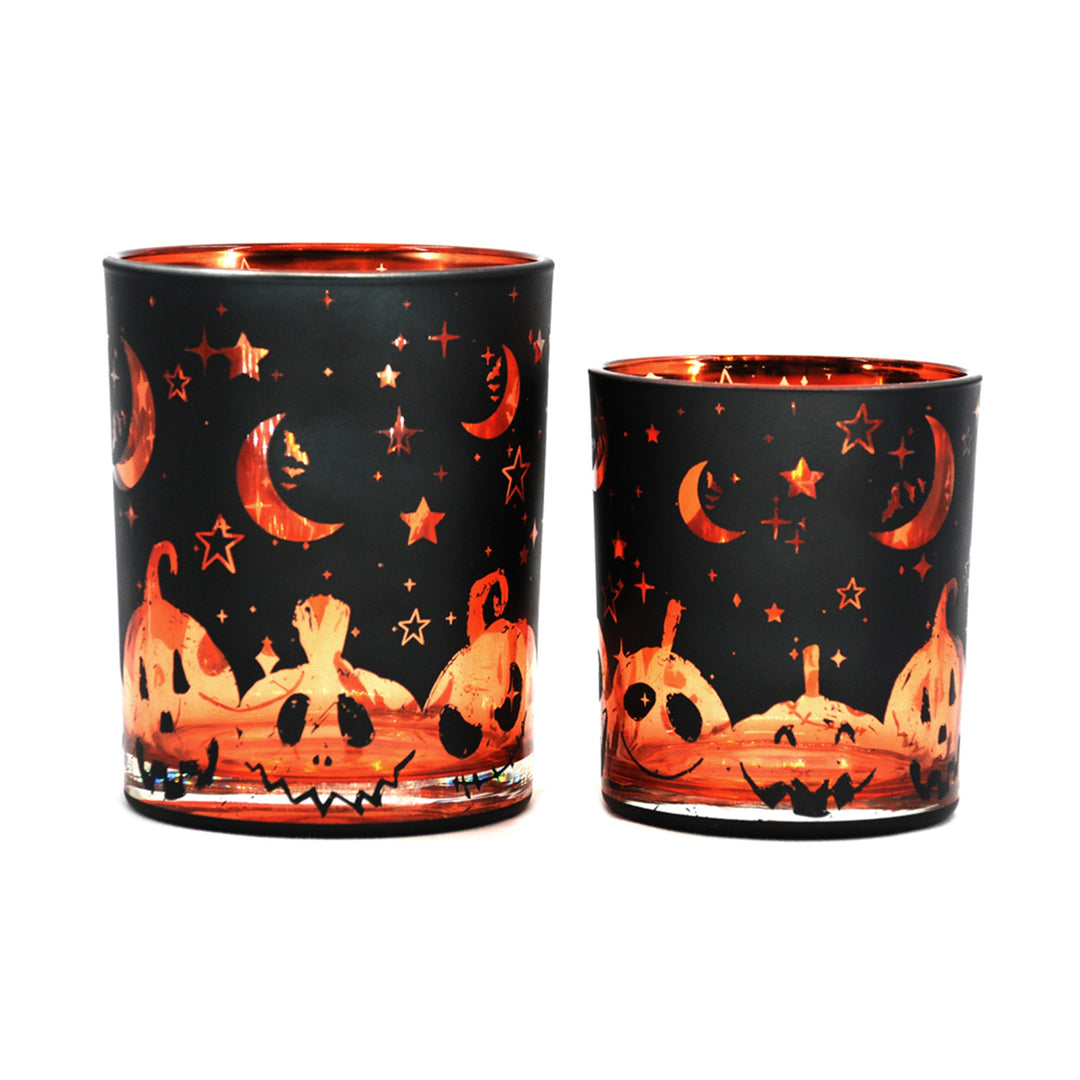 Spooky Halloween Glass Jars, Set of 2