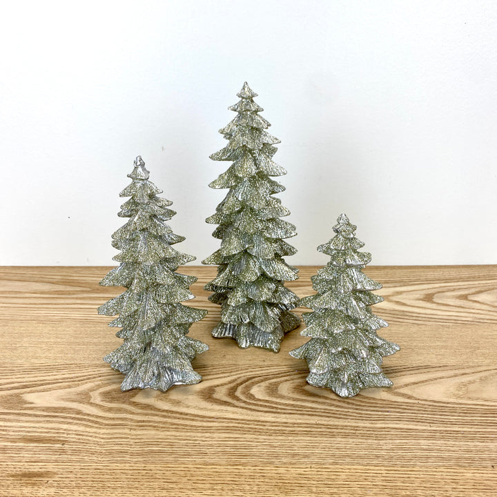 Silver Glitter Trees