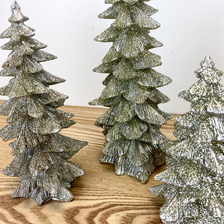 Silver Glitter Trees