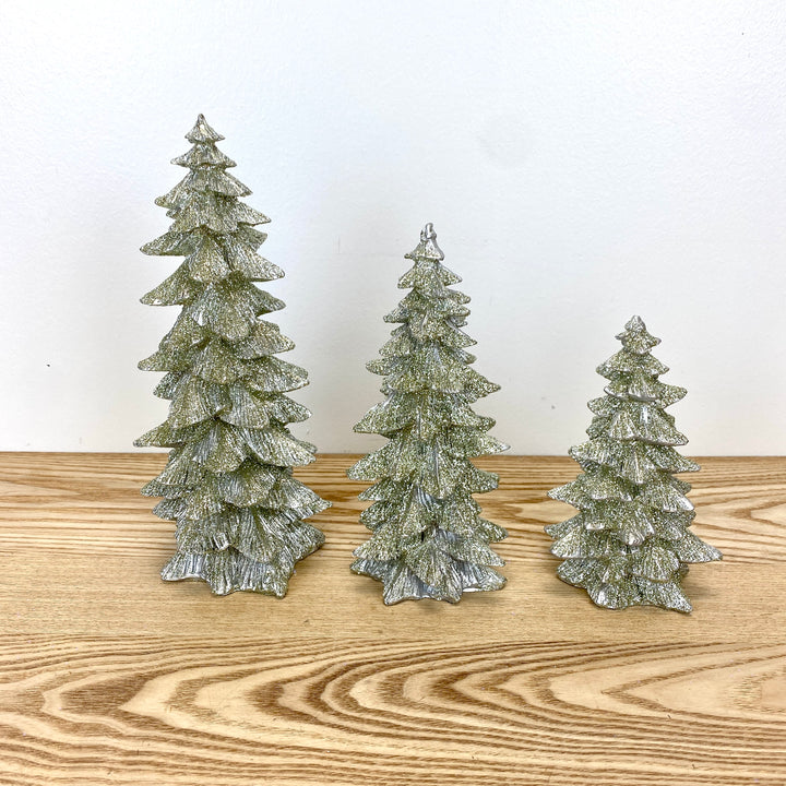 Silver Glitter Trees