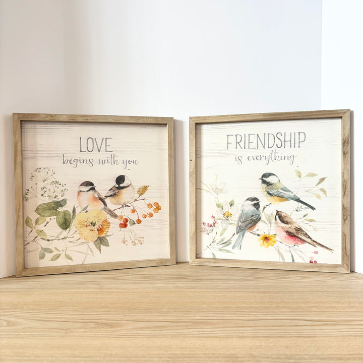 Bird Wall Decor - Friendship & Love