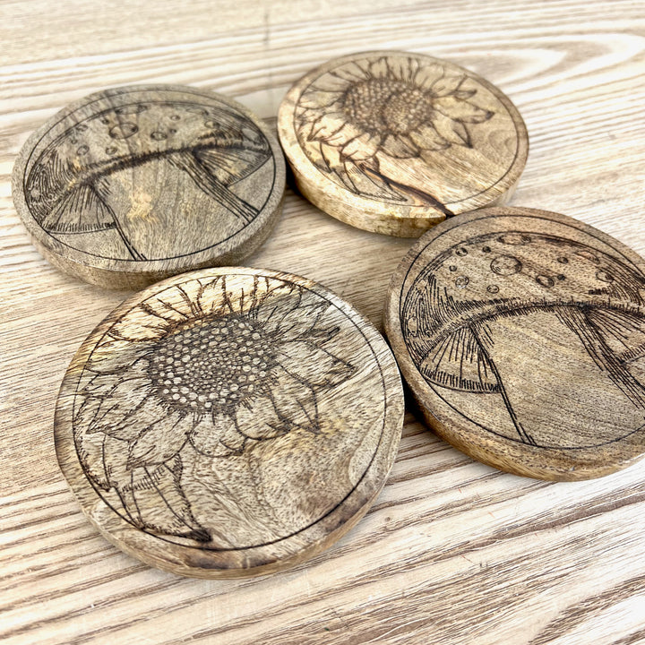 Sunflower and Mushroom Coasters
